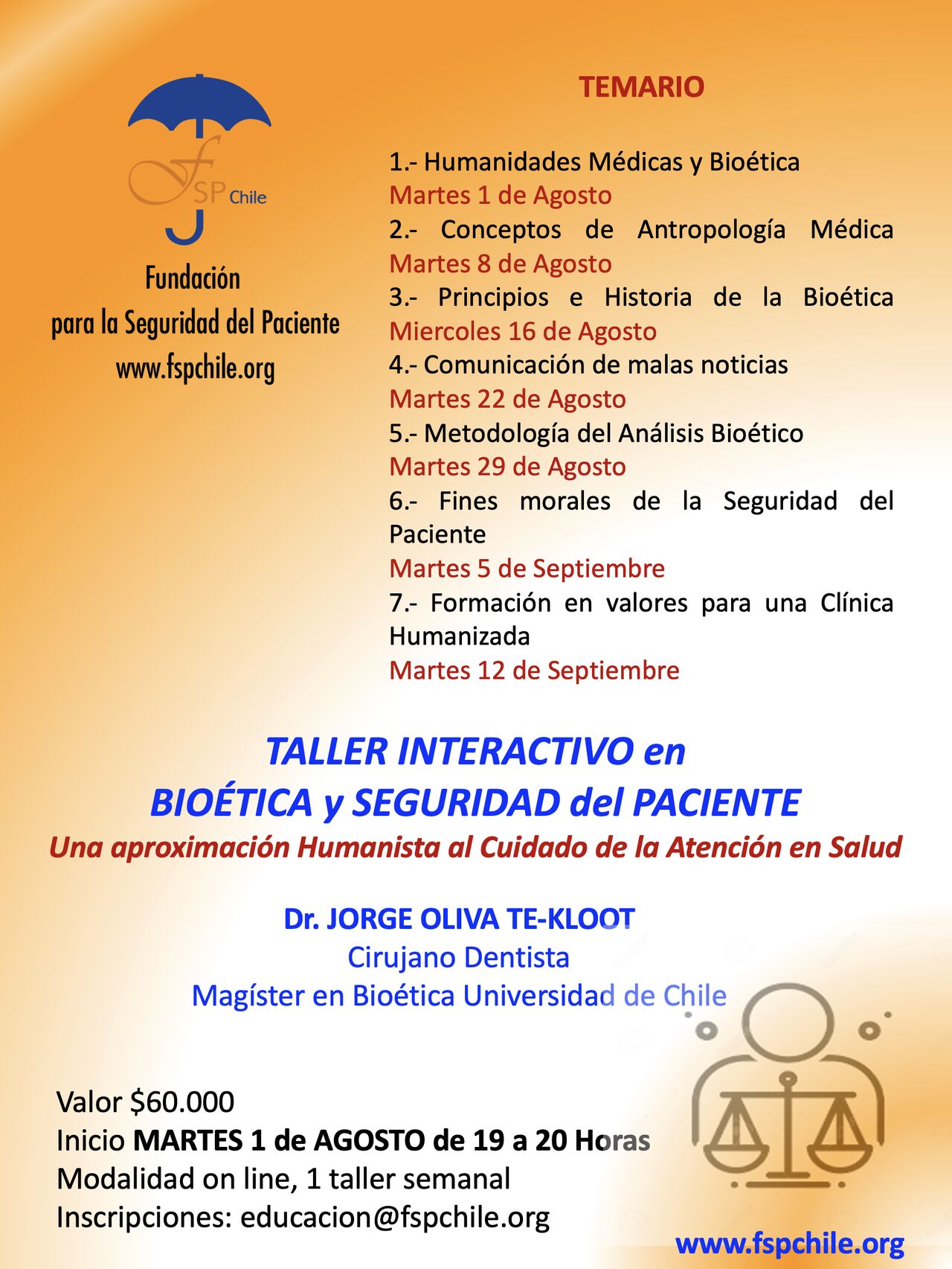 Serie de Talleres en Bioética.